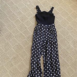 Black Patterned Jumpsuit